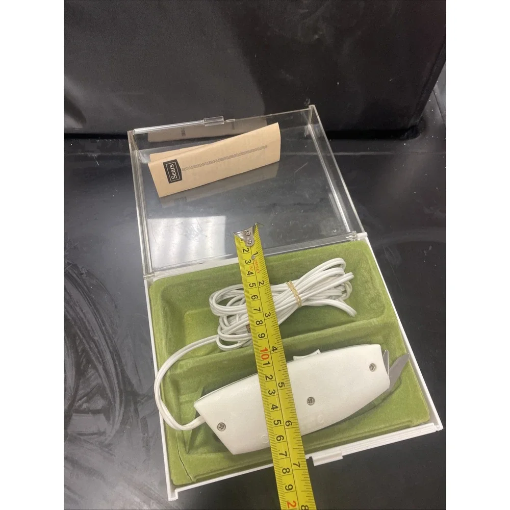 Sears‎ Electric Scissors in box Model 344.2199 Green & White Vintage